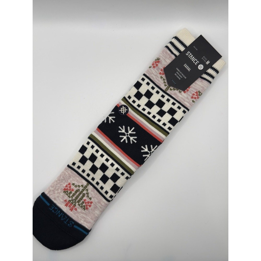 Stance Casual Crew Socks Winter Bloom Lilac Snowflake W555D25WIN Mens Medium NWT
